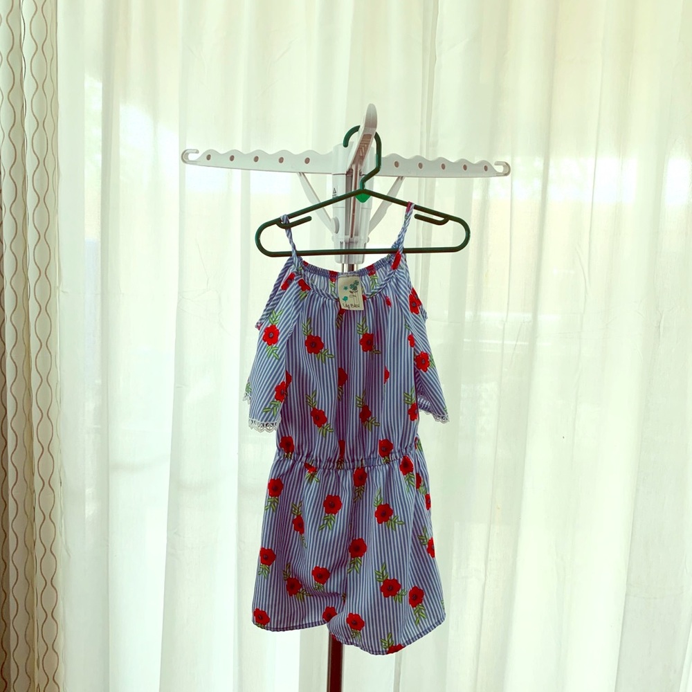 Romper with red flowers